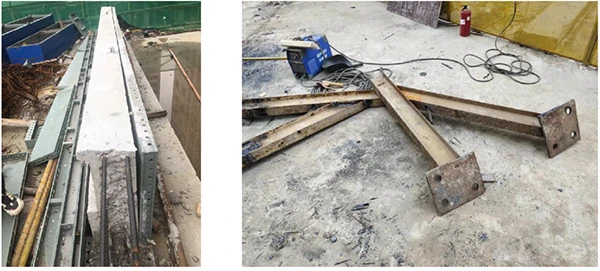 PC beam prefabrication and triangular support frame welding PC beam prefabrication and triangular support frame welding